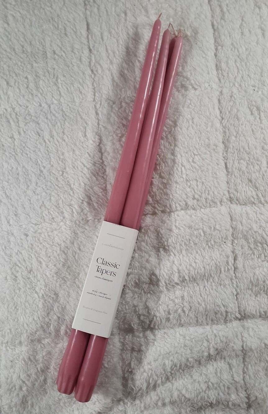 Anthropologie Classic Tapers 18 In Pink Candles Set of 4